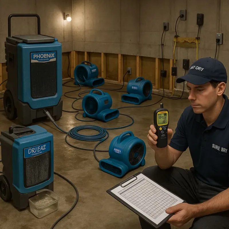 Structural Drying and Dehumidification process in Union County, OH